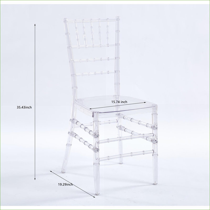 Ensemble de 4 chaises en plastique, chaises de mariage pour adultes, options de couleurs multiples, 4
