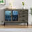 Kyzier 45.27'' Coffee Wine Bar Cabinet with LED Light, Sideboard With 3 Drawers-64623904