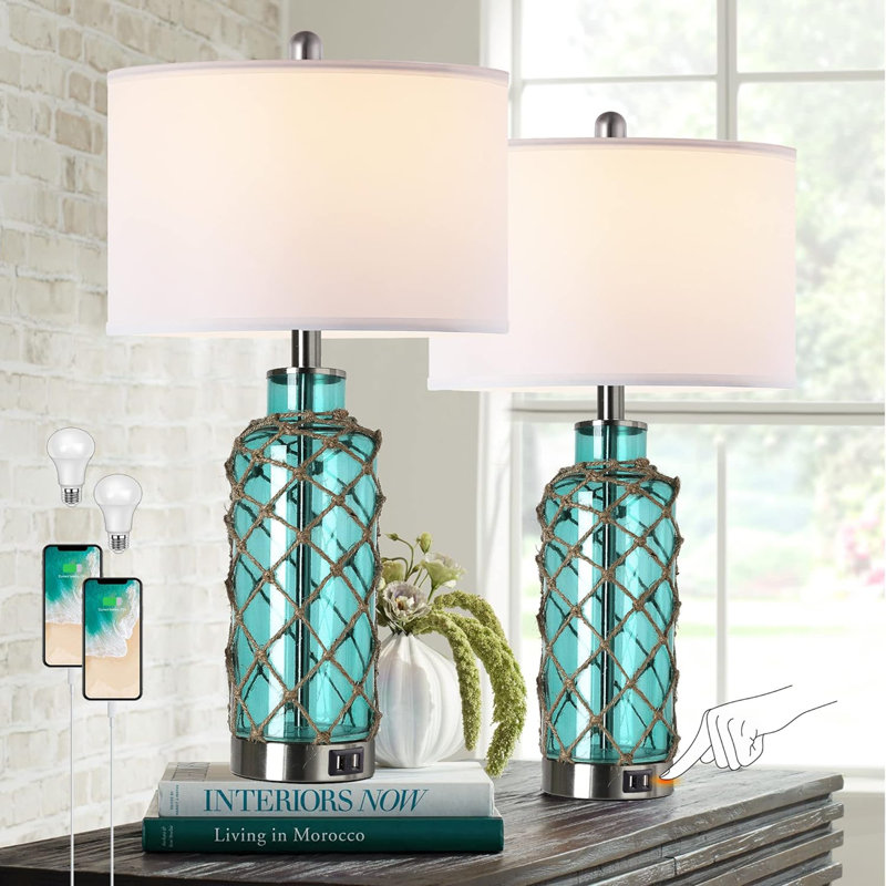 Ensemble de 2 lampes de table Cottage Nautical Accent