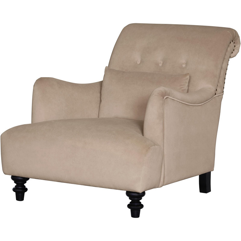 Fauteuil d'appoint Aklog, Microsuède brun clair