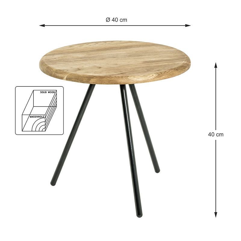 Cayden End Table, 40 cm H x 40 cm W x 40 cm D