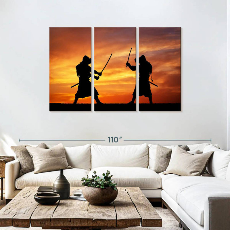 Leisha Samurai Sunset Duel, 48" H x 74" W