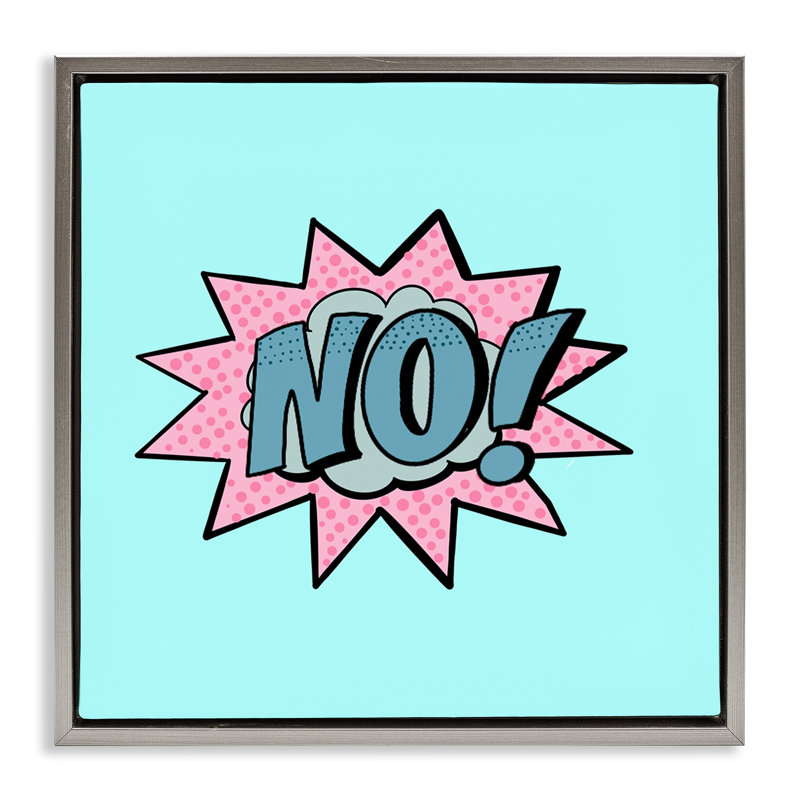 No Comic Speech Bubble Floating Frame, design by Ashley Singleton, 25" H x 25" W, Luster Gray Floater Frame
