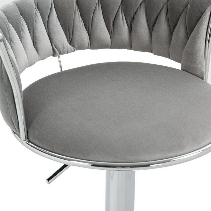 Christal Swivel Upholstered Adjustable Height Counter Stool - Thumbnail 3