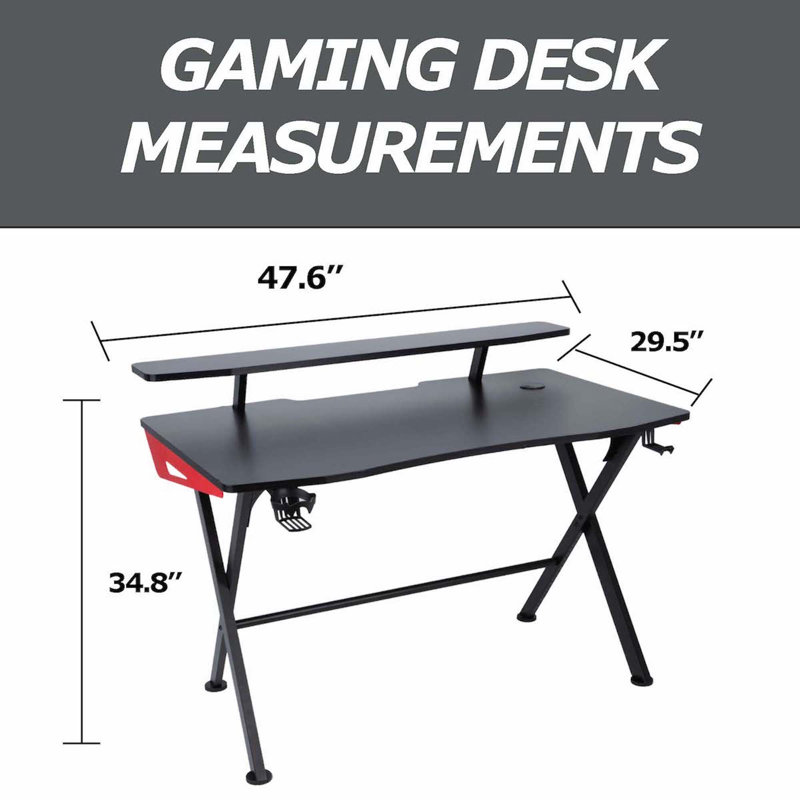 Grantlee Solid Wood Top Metal Base Computer Desk