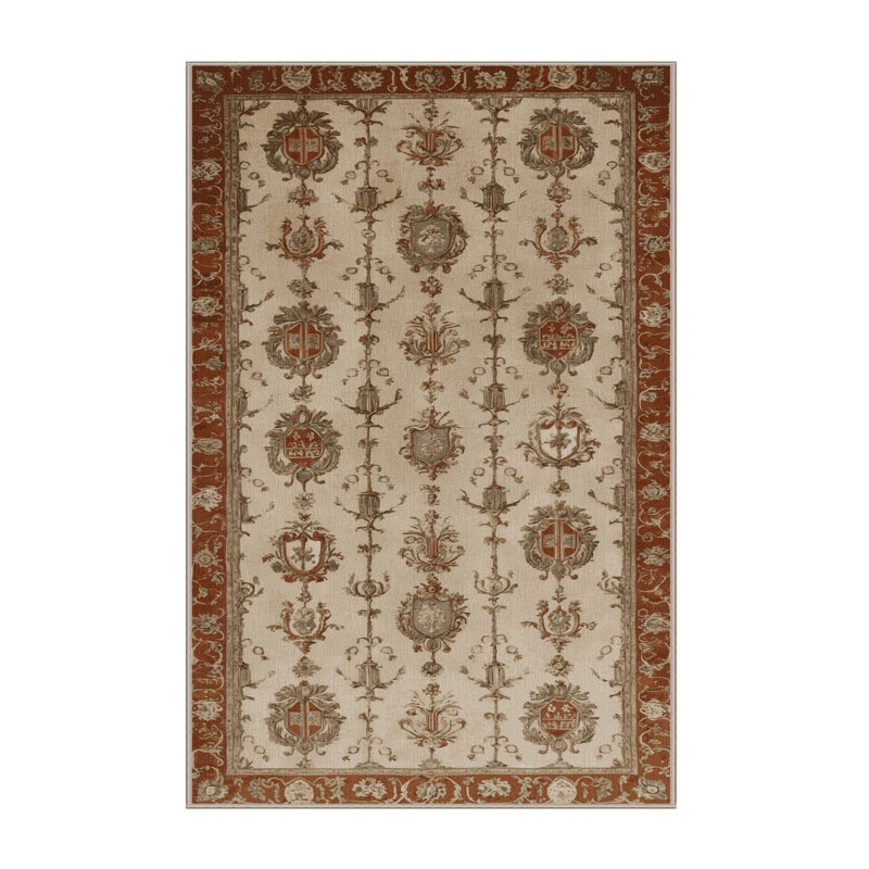 Tapis brun français lavable à la machine, Rectangle 4pi x 6 pi