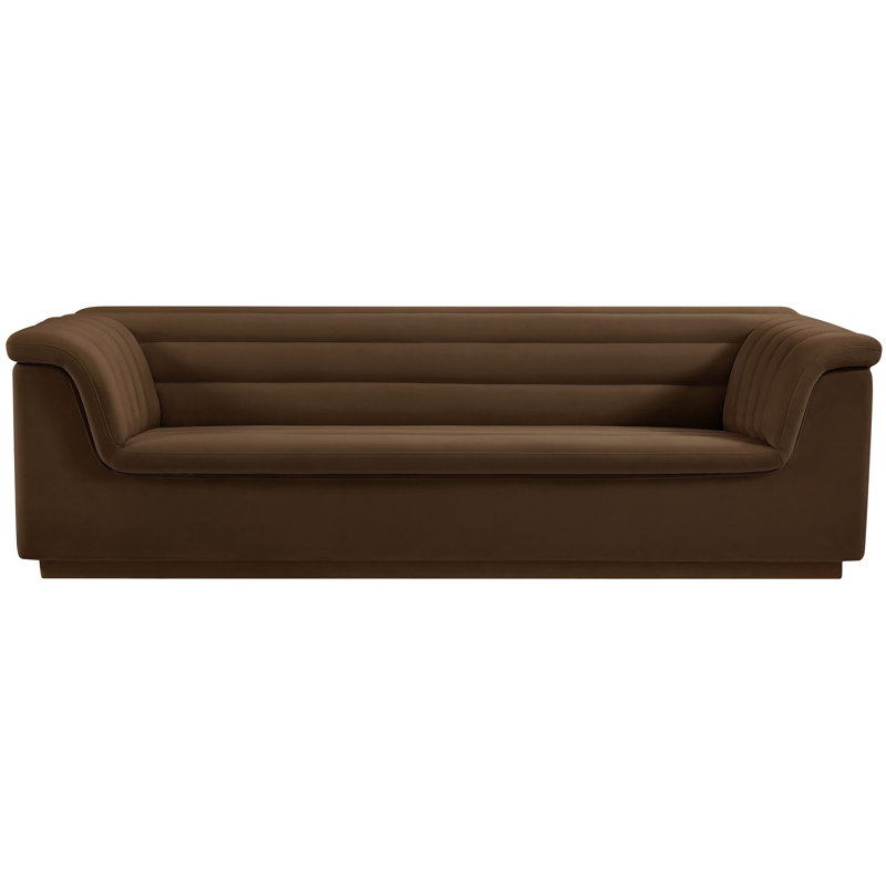 Hoenack 94'' Velvet Sofa, Brown Velvet