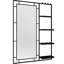 Grand miroir de salle de bain 30 x 44 avec tablette - cadre noir pour la chambre à coucher et le salon - verre transparent, rouille, miroir en métal moderne, rouille d'entrée, fabrication