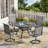4-Person Aluminum Round Patio Dining Table-114986184-107190700