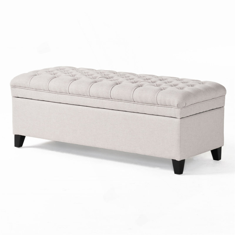 Modern storage ottoman, Fabric, Beige