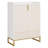 29.52 Inches White & Gold Shoe Cabinet With Doors, 5 Tiers Shoe Storage Organizer-1621605618
