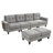 Fritz U-Shaped Chenille Sectional Sofa with Movable Ottomans & USB Ports-120853820