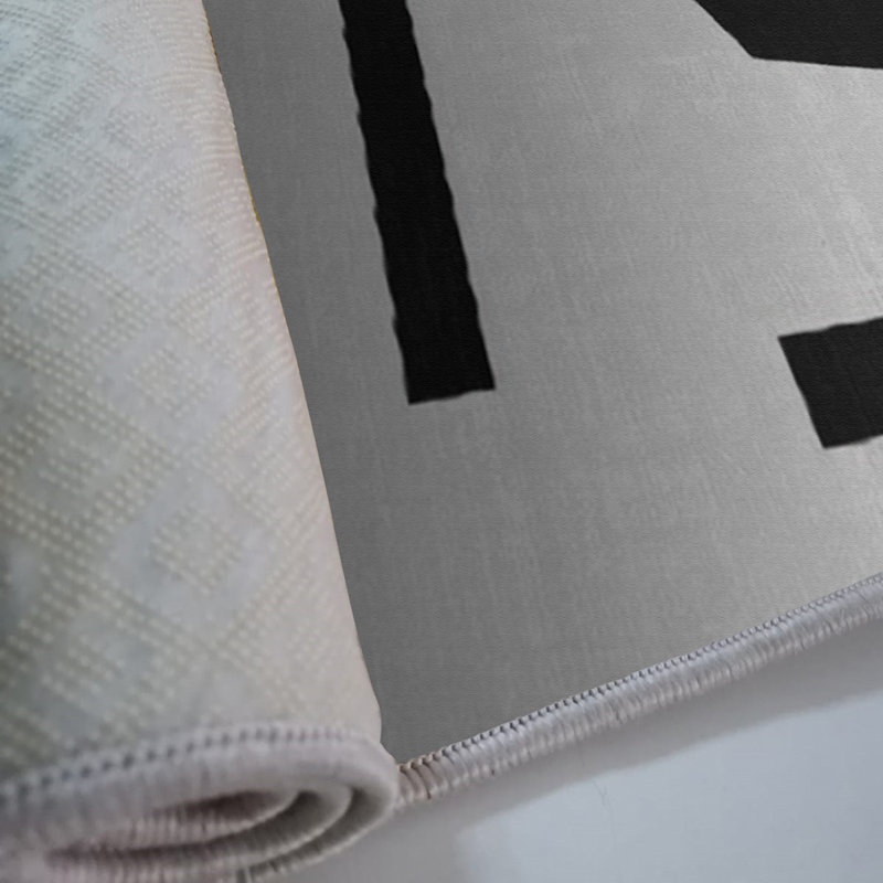 Stylish Woven Carpet , 100% Polyester, Non-Slip Felt Dot Underside | Raschel Knitting, 0.4 in Pile Height | Machine Washable, Digital Print Design | Perfect for Living Room, Bedroom & Office Decor