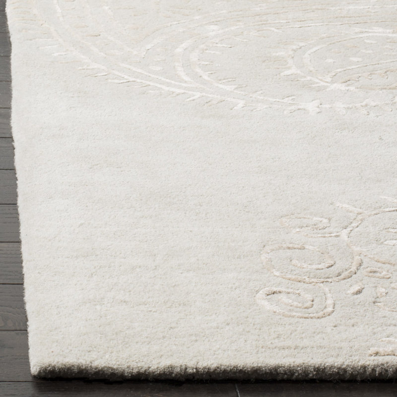 Tapis cachemire en laine et viscose Rudra, Rectangle 2 pi 6 po x 4 pi