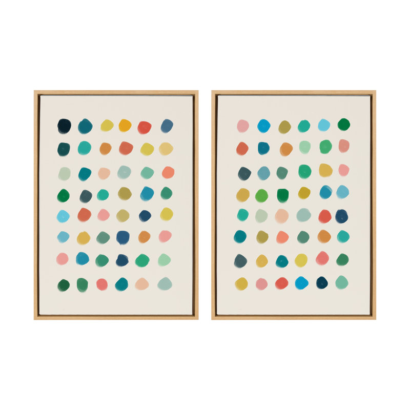 Meditation 1 and 2 by Kelly Knaga Framed Canvas Wall Art Set, 23" H x 33" W, Natural