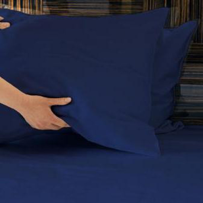 Ensemble de draps 5 pièces Deluxe Deluxe 100% rayonne de bambou, Bleu foncé, Split King Sheet Set  with 2 Pillowcases