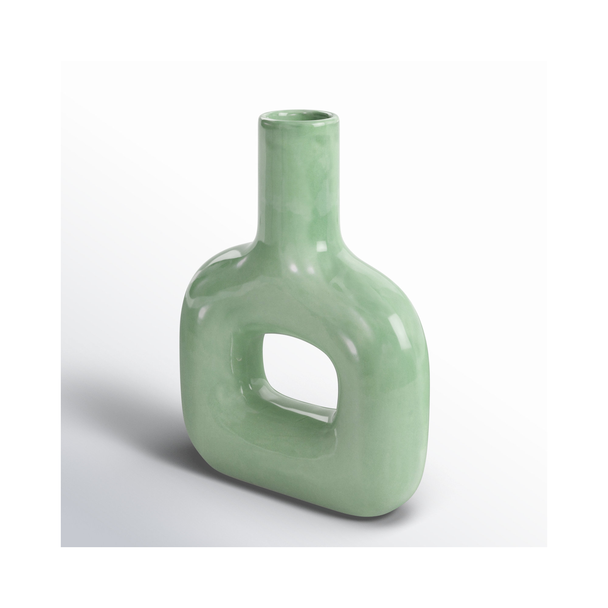 Sagebrook Home Rachael Artistic Modern Ceramic Vase, Green