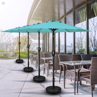 Parasol de table pour l'extérieur avec bouton-poussoir