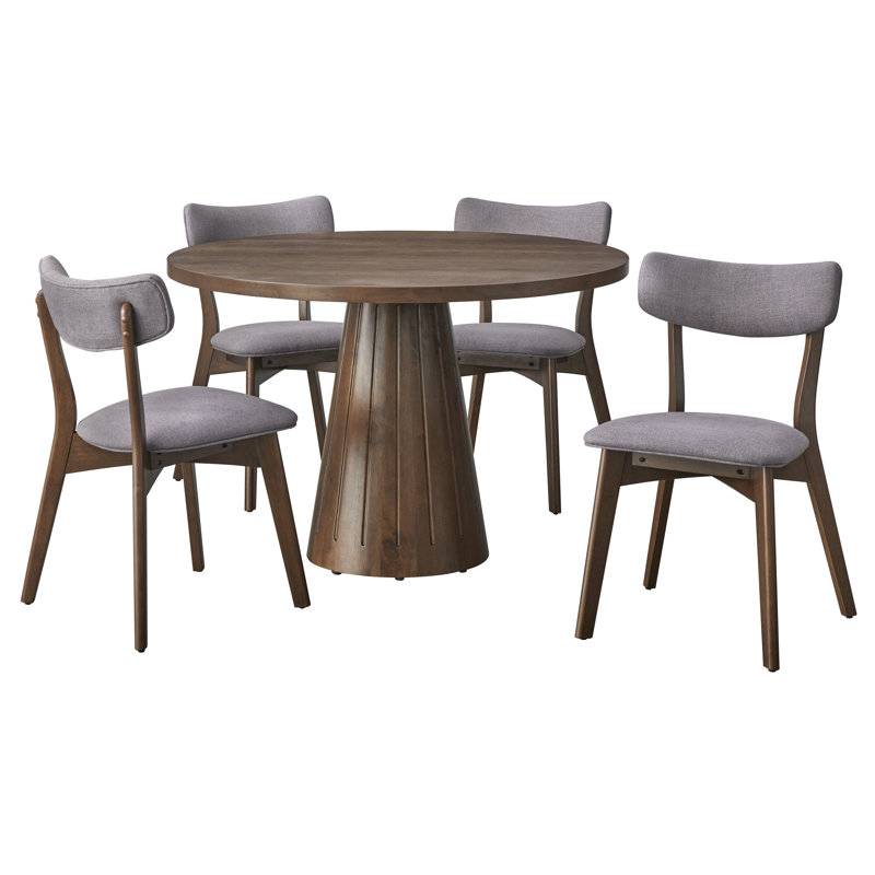 Ensemble repas Castilia, 5 pièces: table, 4 chaises, Gris
