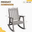 Chaise berçante d'extérieur en plastique pour terrasse, patio et balcon-1194441267