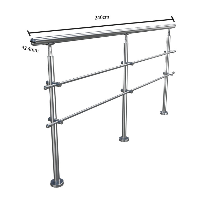 110cm H x 240cm W Metal Porch And Stair Railings