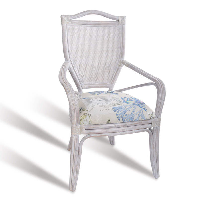 Damontrio 19'' H Upholstered Armchair, Endeavor Ocean, Rustic Driftwood