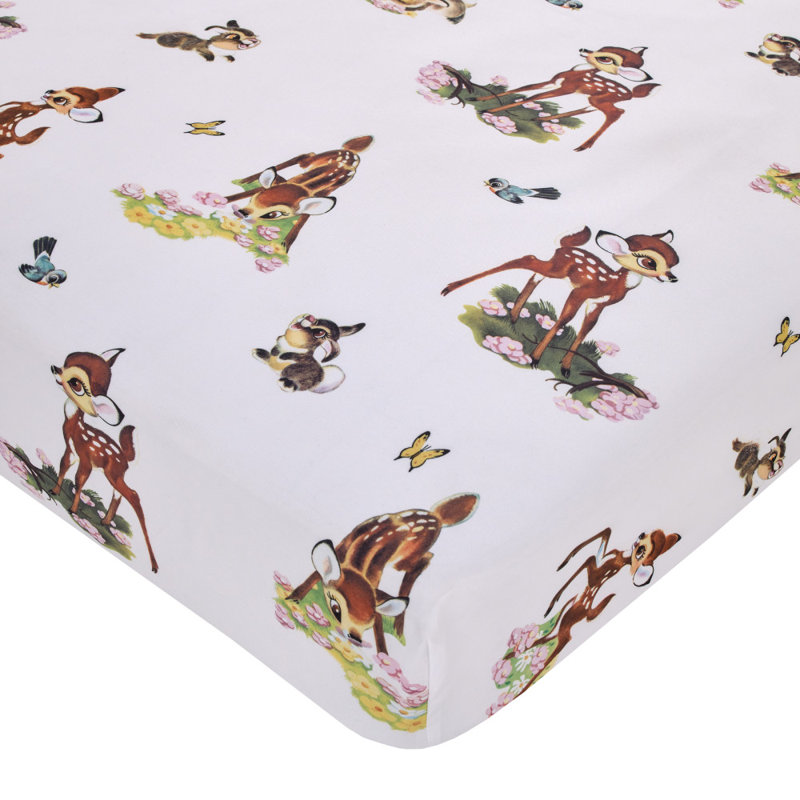 Drap-housse pour lit de bébé Disney Vintage Bambi