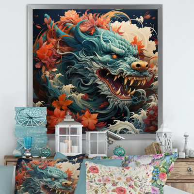 Japanese Dragon On The Wave Off Kanagawa II - Dragons Wall Art