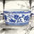 Blue And White Ceramic Planter Pot, Vintage Floral Oval Cachepot Vase For Indoor Plants, Flowers And Succulents, Glazed Chinese Porcelain Style Decorative Bowl, 10.6 Inch, No Drainage