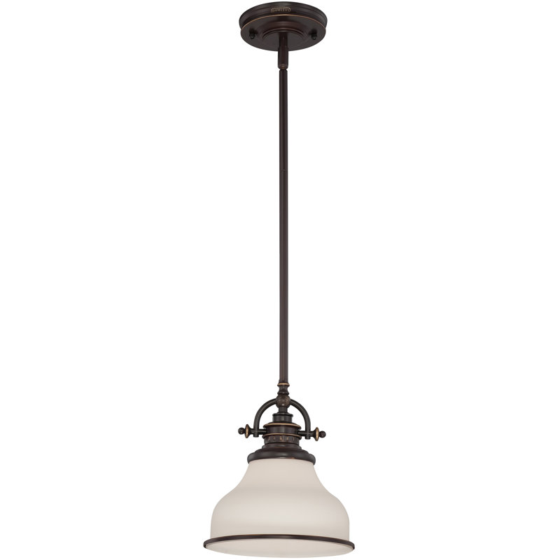 Luminaire suspendu en forme de dôme à une lumière Maybery, Bronze palladien, H 9,5 po x l 8 po x P 8 po