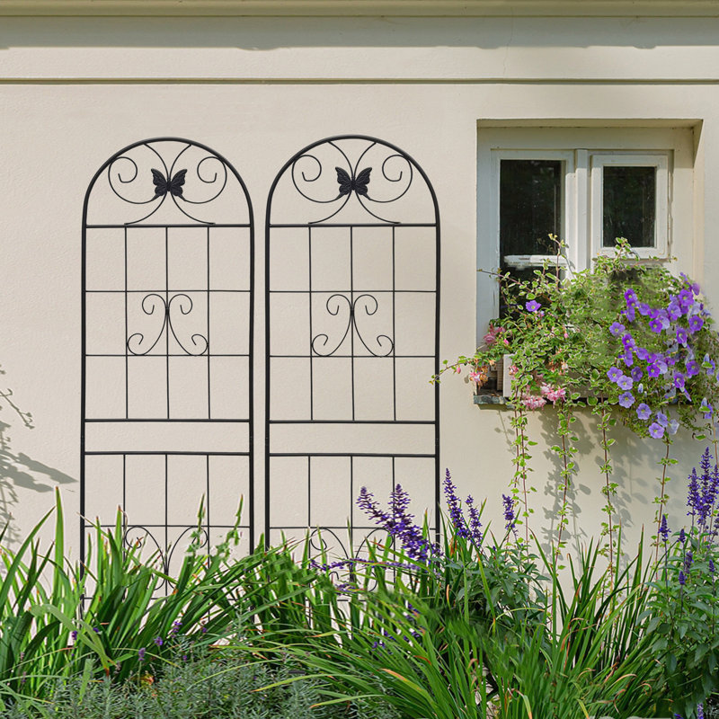 Ensemble de 4 treillis de jardin en métal antirouille 71 po x 19,7 po, H 71 po x l 19,7 po x P 1 po