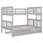 Full Over Full Bunk Bed With Twin Size Trundle And Ladder-Gray(Old SKU: LT000204AAE)-287878554