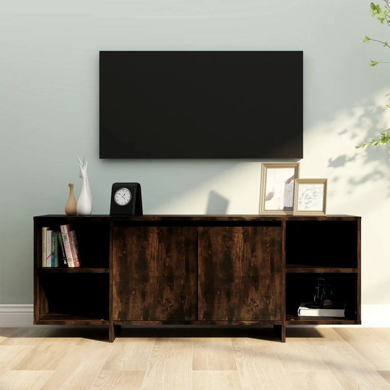 Ghofran Unfinished TV Stand, Smoked Oak