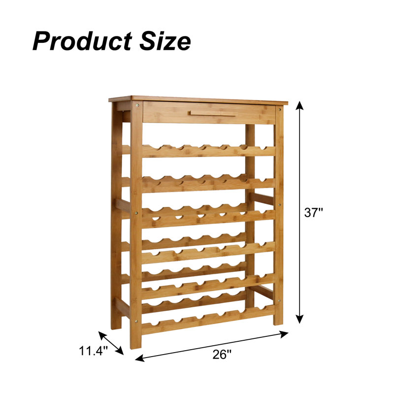 Hemen Solid Wood Wine Bottle Rack in Brown