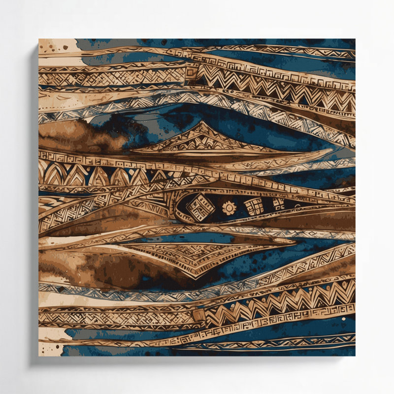 «Hawaiian Tapa», art mural sur toile mauve, H 12 po x l 12 po