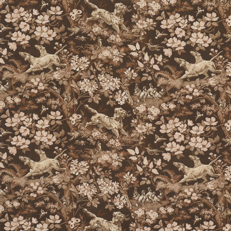 Hound Meadow Fabric, Sepia