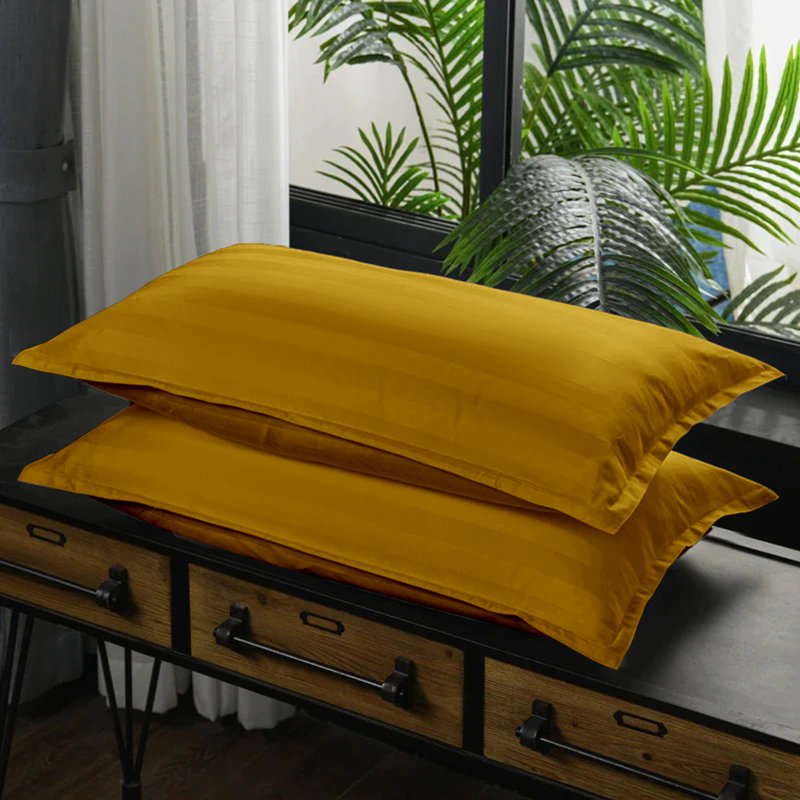 Microfibre 250 Thread Count Reversible Duvet Cover Set, Kingsize - 2 Standard Pillowcases, Ochre