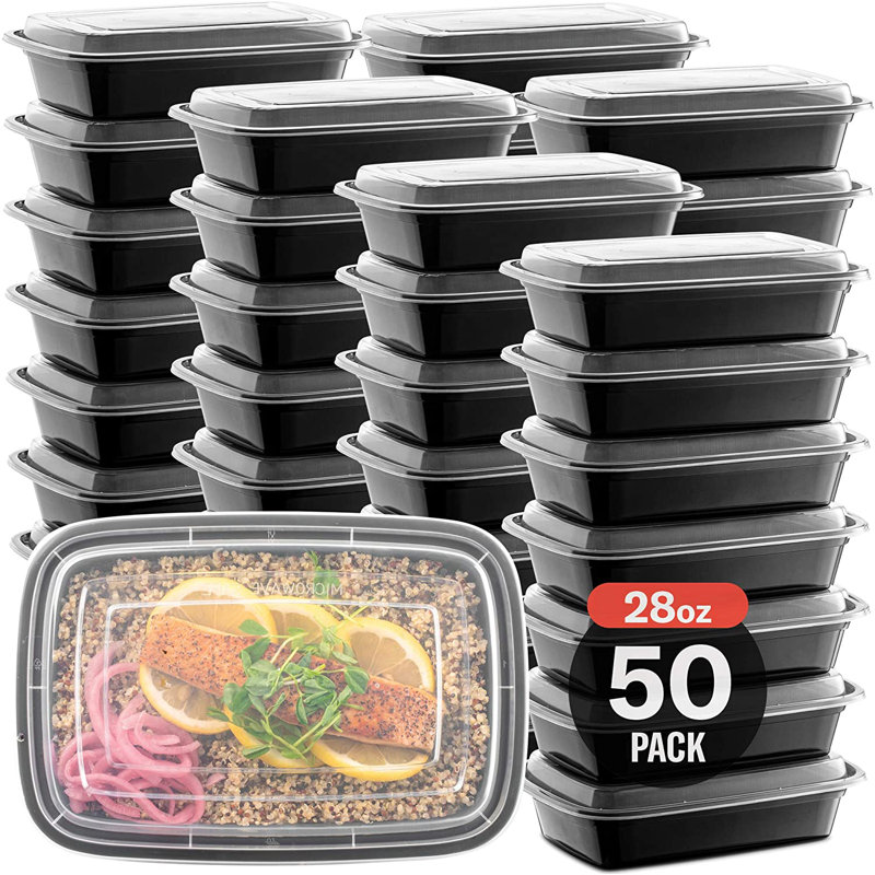 Davier 28 oz Rectangular Meal Prep Food Storage Containers