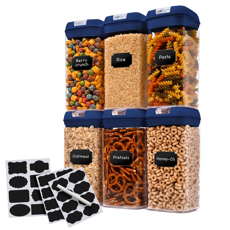Cheer Collection 43.2oz. Food Storage Container, Navy
