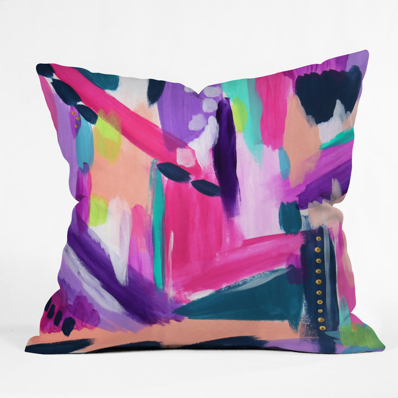 Tulip Abstract Outdoor Throw Pillow, 18" x 18"