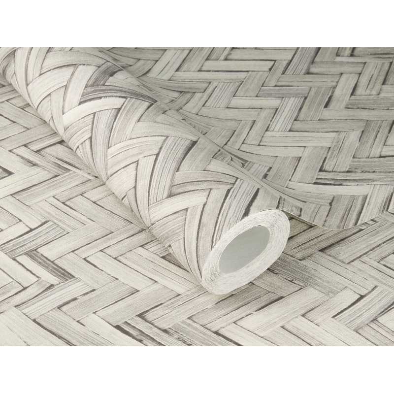 Papier peint à chevrons gris clair Ellery, Gris clair
