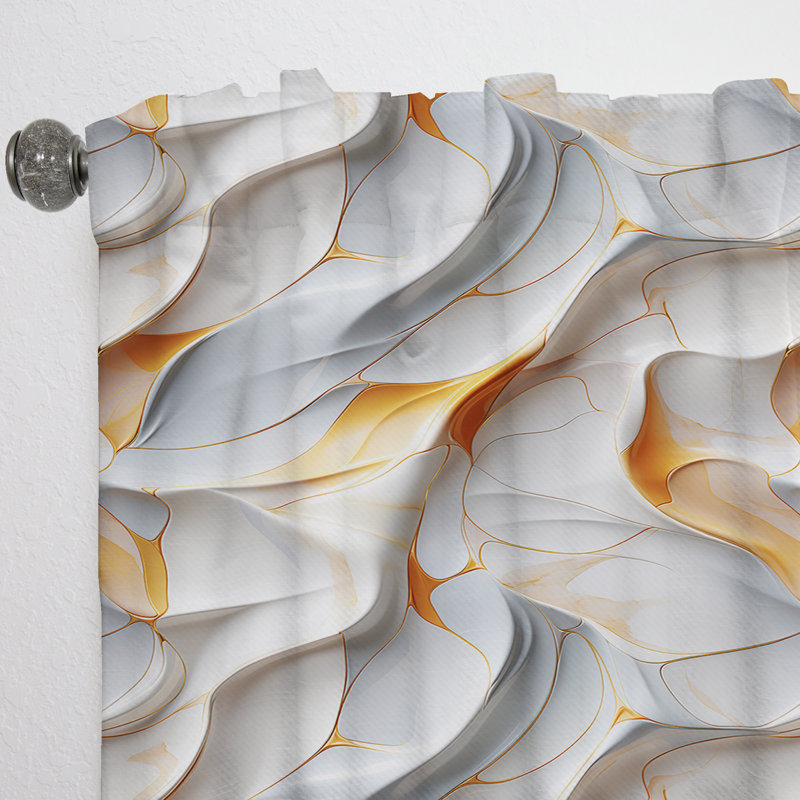 Harmonie de marbre blanc élégant - Rideau de marbre abstrait - Rideau de marbre obscurcissant - 1 panneaux, L 52 po x L 95 po