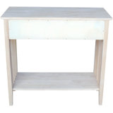 Solid  Server Table With 2 Drawers And Shelf, Unfinished Console Table For Residential Use, Ready To Assemble