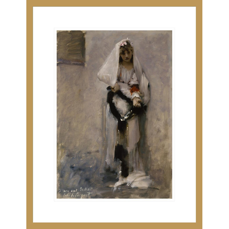 «A Parisian Beggar Girl» par John Singer Sargent, impression giclée encadrée, H 21,75 po x l 16,74 po