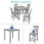 Ensemble de table de salle à manger 5 pièces, ensemble de table de salle à manger carrée en bois pour 4 personnes, ensemble de table de cuisine à hauteur de comptoir avec table carrée et 4 chaises rembourrées pour petit espace, gris-1920573980
