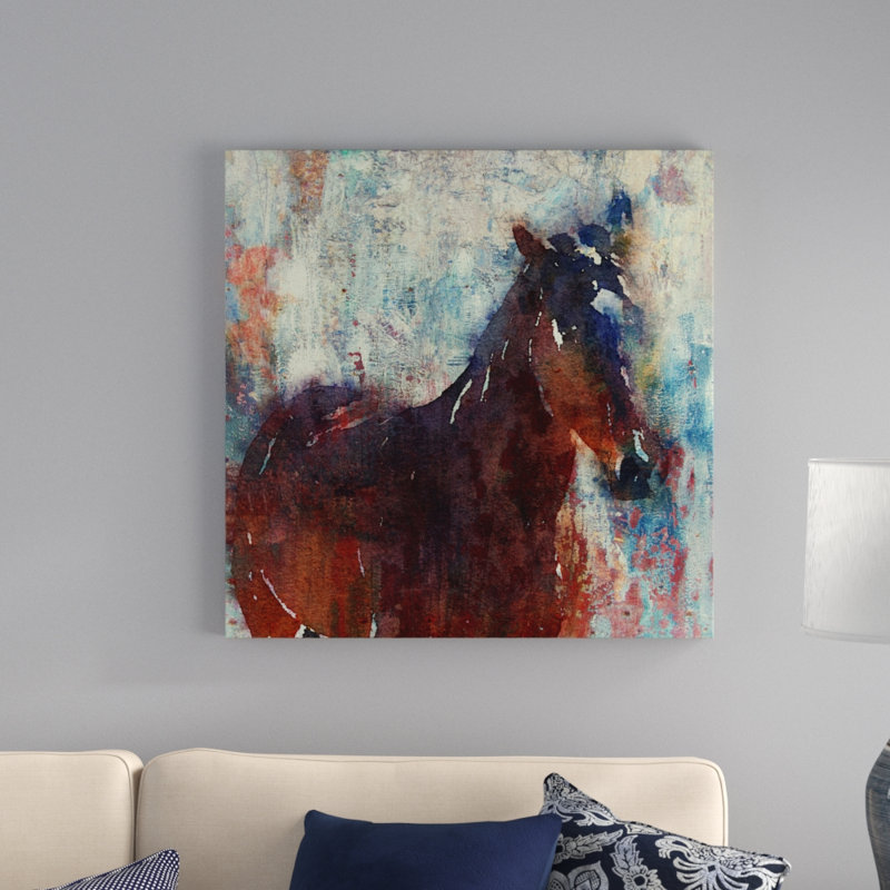 « wild brown cheval », impression sur toile, H 32 po x l 32 po, Toile tendue