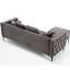 Canapé modulaire convertible avec accoudoirs carrés modernes en chenille gris foncé et canapé modulaire 3 places avec housse-896786629