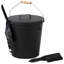 Seau en frêne noir thermolaqué 3 pièces avec cuillère et brosse Ash