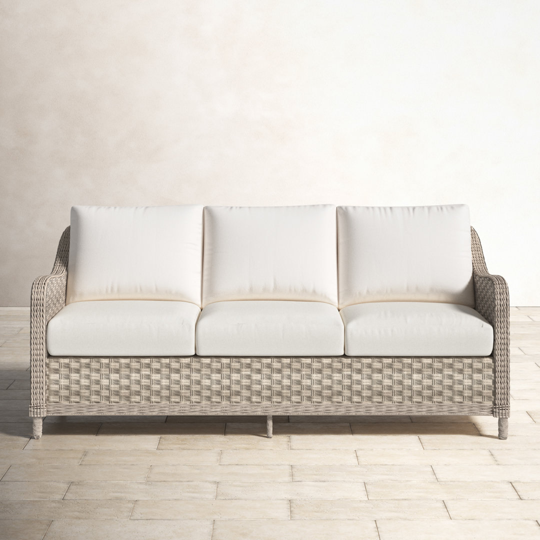 Sky 74.5'' Wide Outdoor Wicker Patio Sofa Birch Lane™ 