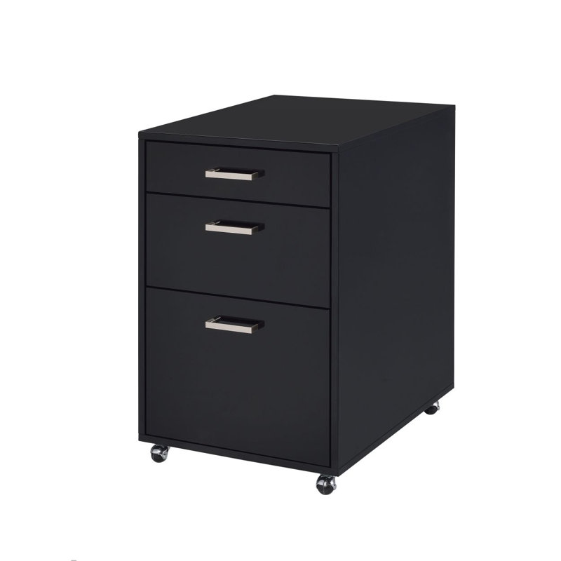 ACME Coleen - Classeur blanc brillant et chrome 92454, Noir